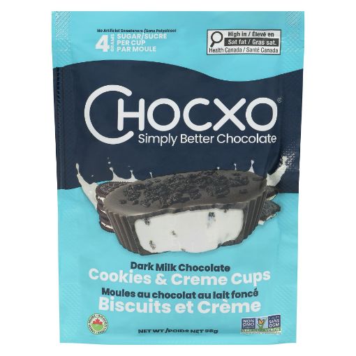 Picture of CHOCXO DARK CHOCOLATE CUPS - COOKIES and CREME 98GR