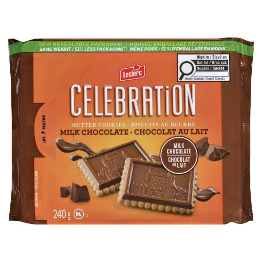 Picture of LECLERC CELEBRATION COOKIES - MILK CHOCOLATE 240GR