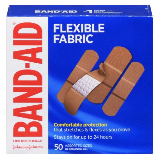 Picture of BAND-AID BANDAGE - FLEXIBLE FABRIC - ASSORTED 50S                          