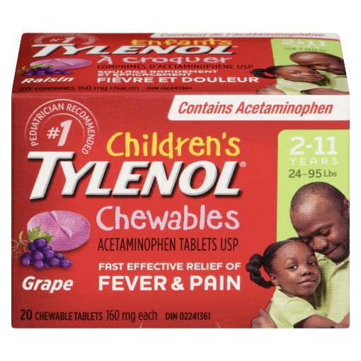 Picture of TYLENOL JUNIOR CHEWABLES - GRAPE 160MG 20S