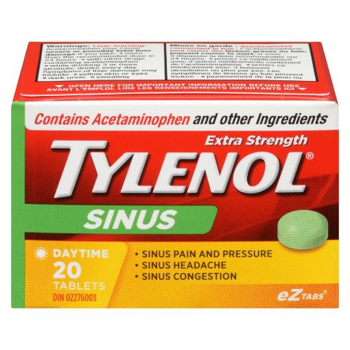 Picture of TYLENOL SINUS - DAY - EXTRA STRENGTH TABLETS 20S