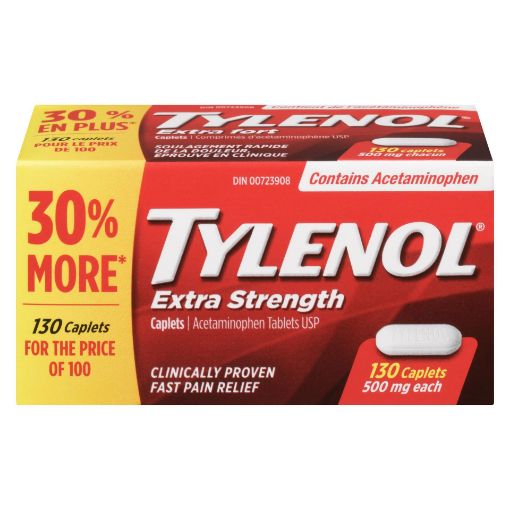 Picture of TYLENOL ACET - EXTRA STRENGTH - BONUS CAPLET 500MG 100+30S