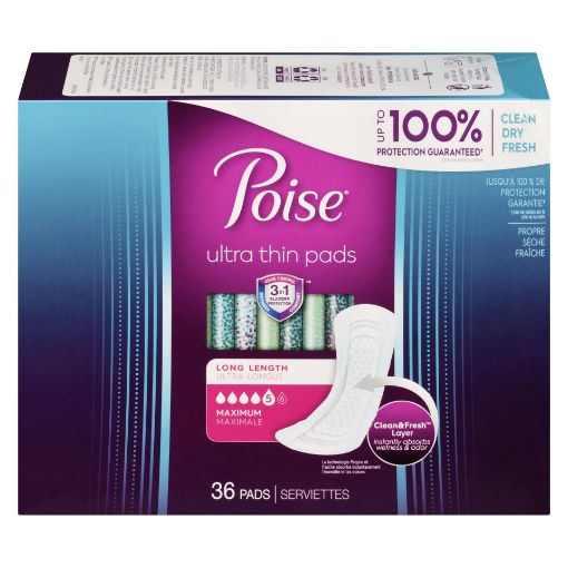 Picture of POISE ULTRA THIN PADS - MAXIMUM - LONG 36S