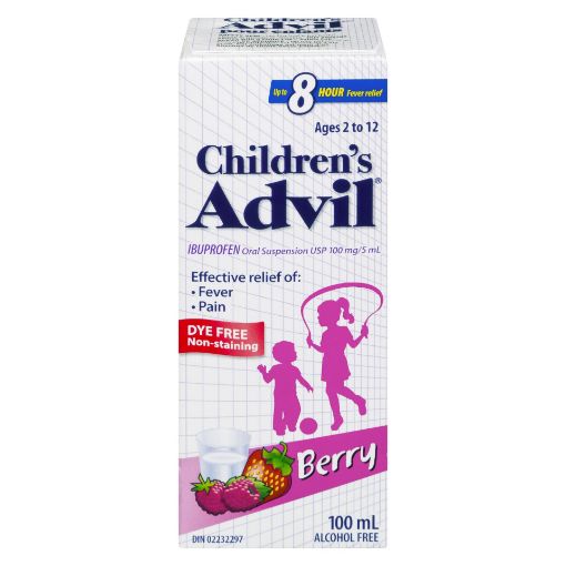 Picture of ADVIL CHILDRENS SUSPENSION IBUPROFEN - DYE FREE - BERRY 100ML